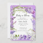 Invitation Lavande et Lilac Boho Baby in Bloom Baby shower (Devant)
