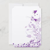 Invitation Lavande et Lilac Plum violet Inséparable Mariage (Dos)