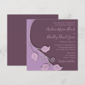 Invitation Lavande et Mariage de vigne pourpre de l'aubergine (Devant / Derrière)