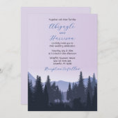Invitation Lavande et Mariage Dusty Blue Mountain (Devant / Derrière)