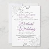 Invitation Lavande et Mariage virtuel blanc Silver Frills (Devant)