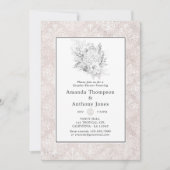 Invitation Lavande et or Floral Couples géométriques Couples  (Devant)