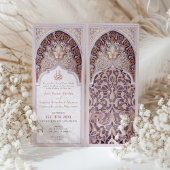 Invitation Lavande et Rose Gold Arch Mariage islamique