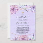 Invitation Lavande et Rose Gold Floral Mariage virtuel (Devant)