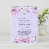 Invitation Lavande et Rose Gold Floral Mariage virtuel (Debout devant)