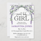 Invitation Lavande eucalyptus baby shower d'aquarelle invita (Devant)