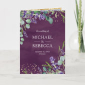 Invitation Lavande Eucalyptus Code QR Photo Violet Mariage (Devant)