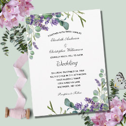 Invitation Lavande Eucalyptus Floral Mariage Invit
