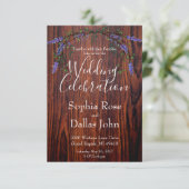 Invitation Lavande Eucalyptus rustique Mariage de grains de b (Debout devant)