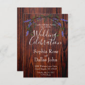 Invitation Lavande Eucalyptus rustique Mariage de grains de b (Devant / Derrière)