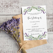 Invitation Lavande eucalyptus vert violet QR mariage