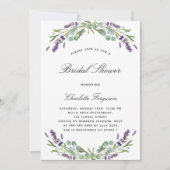 Invitation Lavande eucalyptus violette fleurie douche nuptial (Devant)