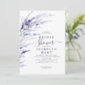 Invitation Lavande Fête des mariées botanique fleurie Lilac B (Debout devant)
