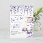 Invitation Lavande fleurie douche à thé fête de thé Invitatio (Debout devant)