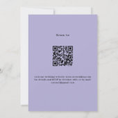 Invitation Lavande fleurit vert code QR RSVP mariage (Dos)