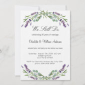 Invitation Lavande fleurons violet luxe voeu renouvellement m (Devant)