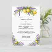 Invitation Lavande fleurs citrons mariage (Debout devant)