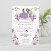 Invitation Lavande Fleurs Cowgirl Western Quinceañera (Debout devant)