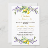 Invitation Lavande fleurs de douche de mariée citrons (Devant)