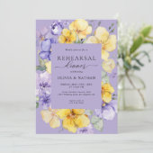 Invitation Lavande Fleurs Jaunes Dîner De Répétition De Print (Debout devant)