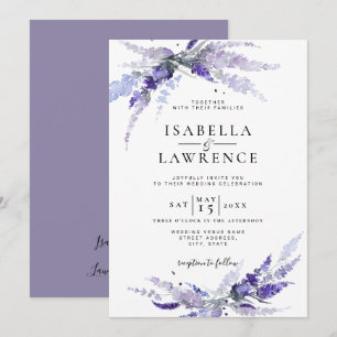 Invitation Lavande Fleurs Provence Floral Lilac Mariage