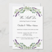 Invitation Lavande fleurs violettes voeu mariage renouvelleme (Devant)