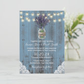 Invitation Lavande Floral Jar Dusty Blue Laced Barne Mariage (Debout devant)