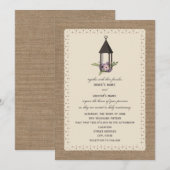 Invitation Lavande florale inspirée par Burlap et dentelle (Devant / Derrière)