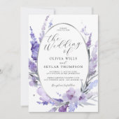 Invitation Lavande Florale Lilac Mariage d'argent (Devant)