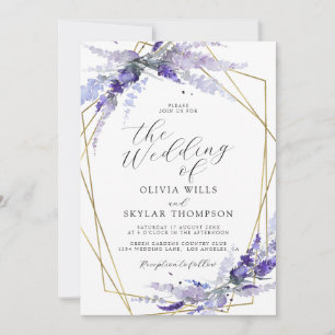 Invitation Lavande Florale Mauve Purple Lilac Mariage