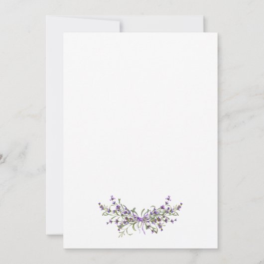 Invitation lavande floraux boho moderne nous avons fui l'invi (Dos)