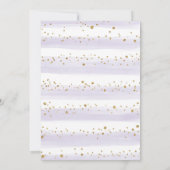 Invitation Lavande Flore verdure Baby shower Eléphant Or (Dos)