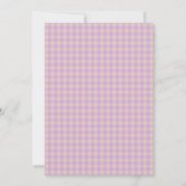 Invitation Lavande Gingham Mariage Classique Enterrement de V (Dos)