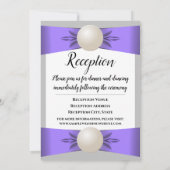Invitation Lavande & Gris Pearl Ribbon Mariage & Réception (Dos)
