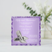 Invitation Lavande Haut talons femmes 50e anniversaire (Debout devant)