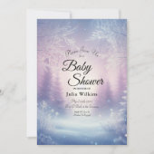 Invitation Lavande Hiver Snowfall Baby shower Serenade (Devant)