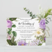 Invitation Lavande horizontale Vintage d'ivoire pourpre  (Debout devant)
