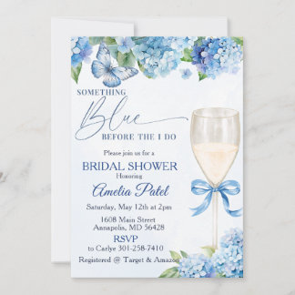 Invitation Lavande Hydrangea Quelque Chose De Bleu Baby Showe