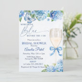 Invitation Lavande Hydrangea Quelque Chose De Bleu Baby Showe (Debout devant)