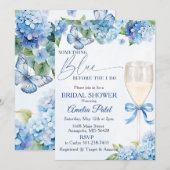 Invitation Lavande Hydrangea Quelque Chose De Bleu Baby Showe (Devant / Derrière)