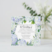 Invitation Lavande Hydrangea Wreath Vintage Floral Bois (Debout devant)