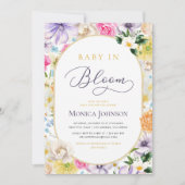 Invitation Lavande Jaune Bébé d'été dans le Baby shower en fl (Devant)