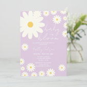 Invitation Lavande Lavande Super rétro bébé dans douche en fl (Debout devant)