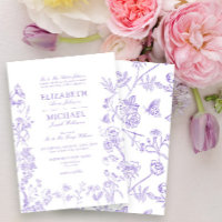 Lavande Lilac classique Chinoiserie Floral Mariage