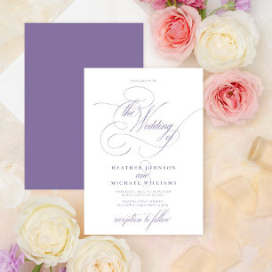 Invitation Lavande Lilac Delicate Moderne Calligraphie Classi