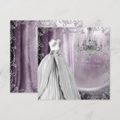 Invitation Lavande Lustre violet violet Quinceanera (Devant / Derrière)