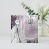 Invitation Lavande Lustre violet violet Quinceanera (Debout devant)
