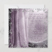 Invitation Lavande Lustre violet violet Quinceanera (Dos)