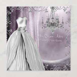 Invitation Lavande Lustre violet violet Quinceanera