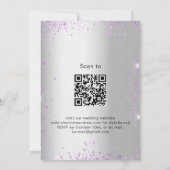 Invitation lavande mariage argent eucalyptus QR RSVP luxe (Dos)